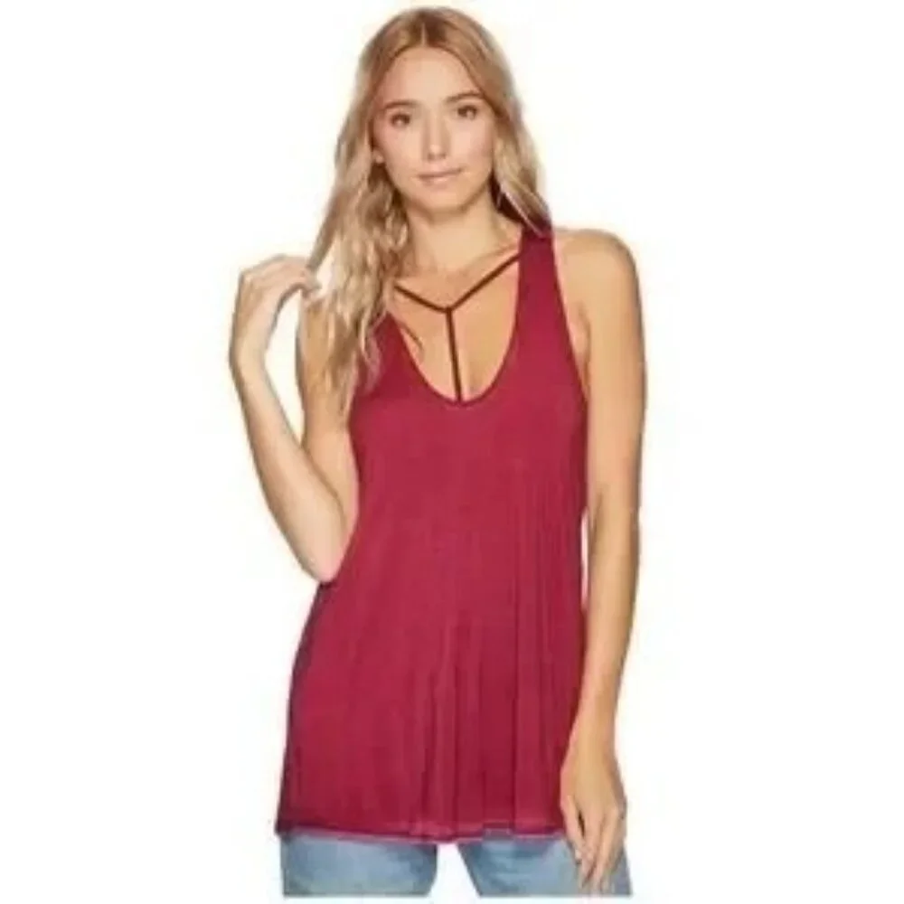 Free People Amelia Y-Neck Tank Top - Picture 2 of 10